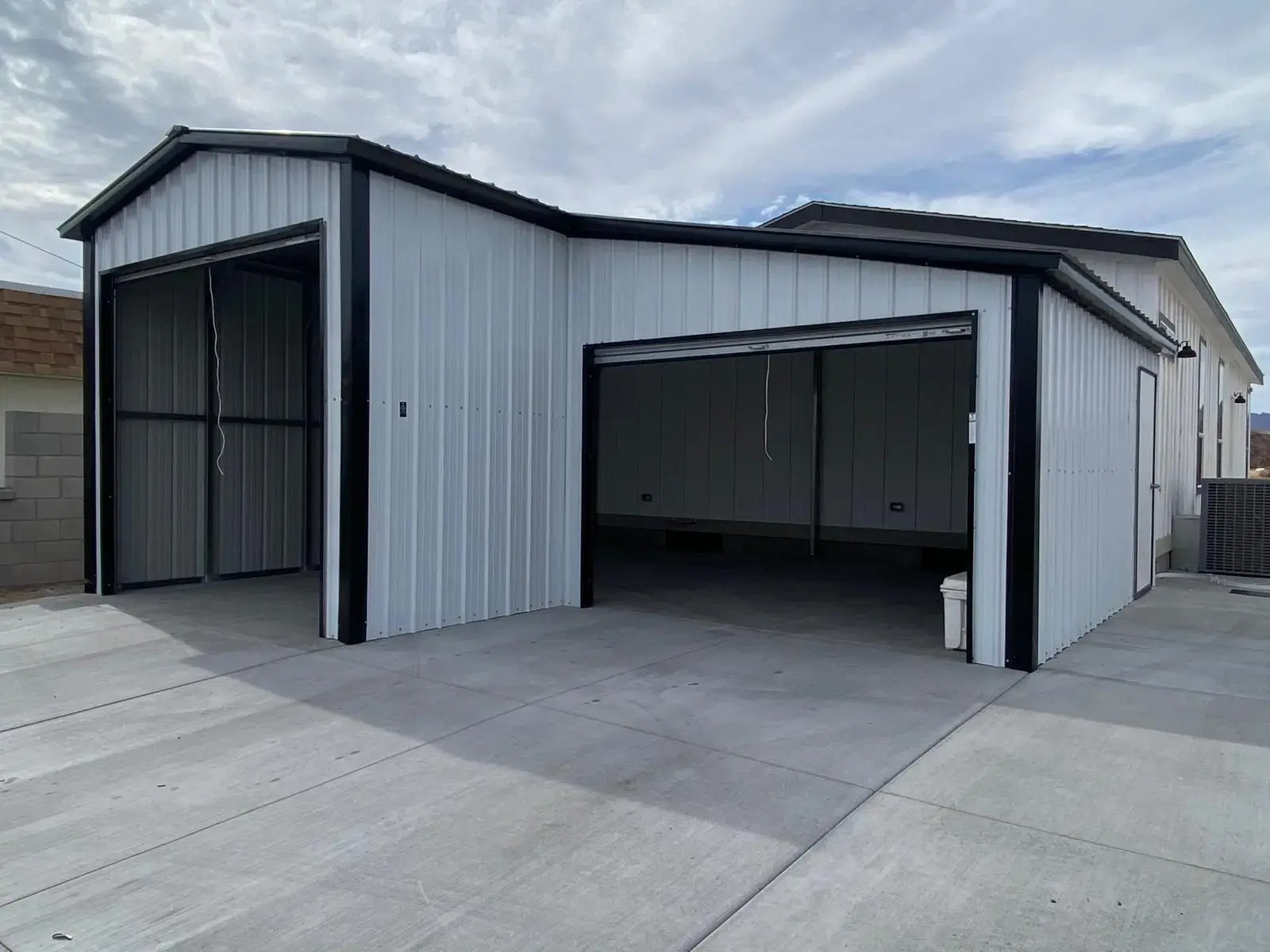 AZ Shed Masters (at Pottery Fiesta) metal garage — American Steel Carports Arizona